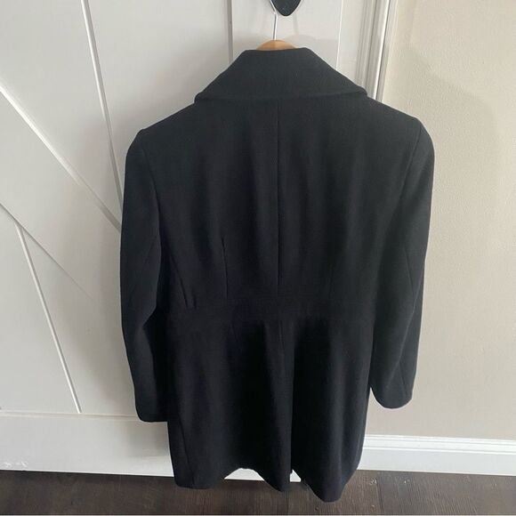 NWOT DKNY Turn Lock Babydoll Wool Coat-Black - Picture 5 of 7